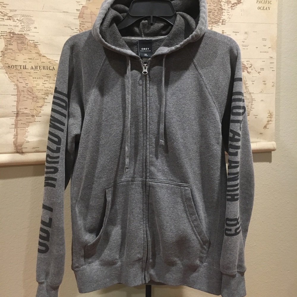 OBEY RARE ZIP UP HOODIE